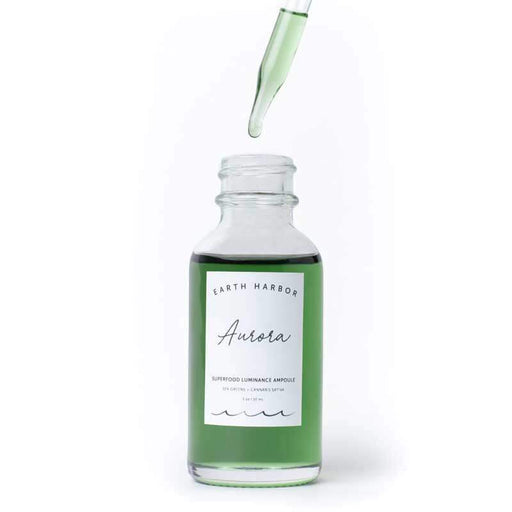 Earth Harbor Naturals Aurora Superfood Luminance Ampoule front | MILK MONEY milkmoney.co | natural skin care products. organic skin care. clean beauty products. organic skin care products. natural skincare. vegan skincare. organic skincare. organic beauty products. vegan cruelty free skincare. vegan skincare products