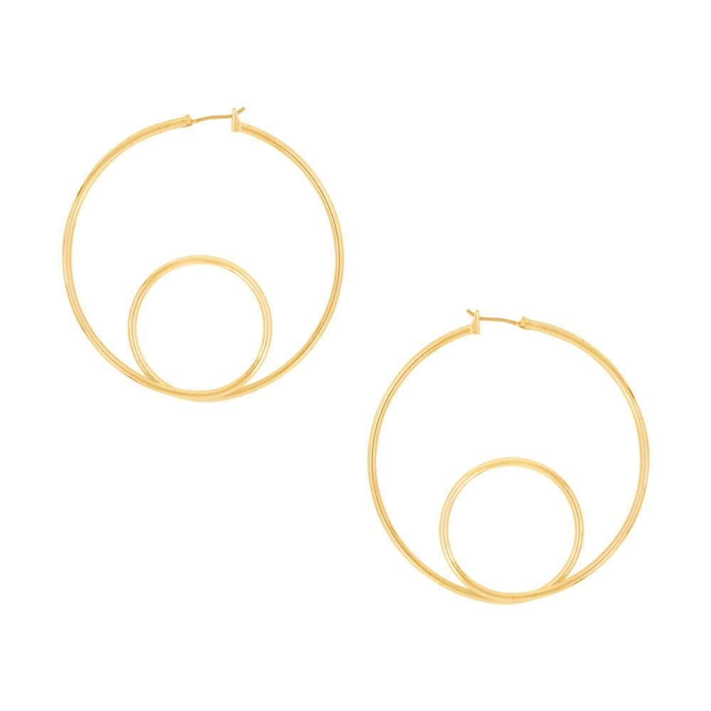 Elena Double Circle Gold Hoop - MILK MONEY