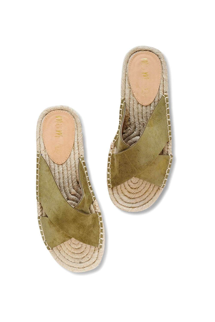 Double Strap Espadrille Sandals green top | MILK MONEY milkmoney.co | cute sandals for women. cute slides for women. trendy womens sandals. women sandals online. pretty sandals for women. cute slides womens.