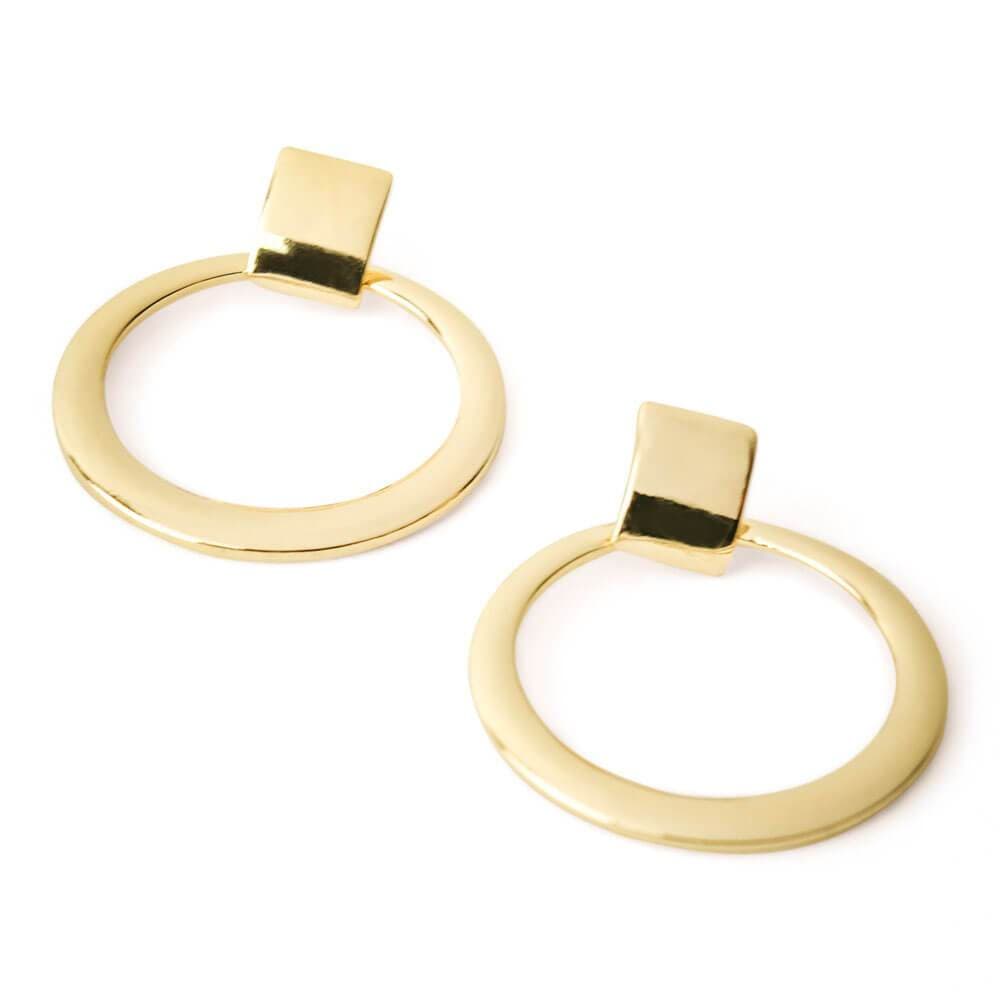 Evie Round Gold Drop Earrings - MILK MONEY