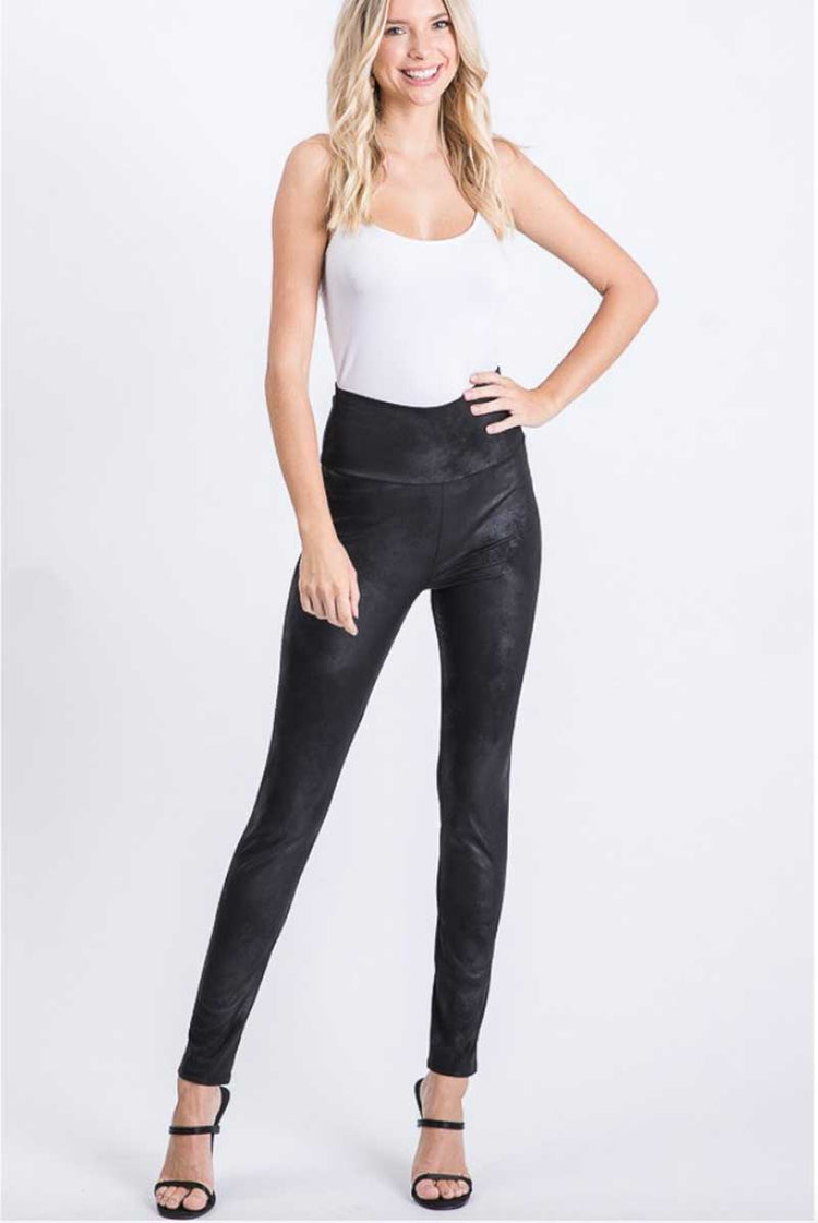 Faux Leather High Waisted Skinny Leggings black front | MILK MONEY milkmoney.co | cute clothes for women. womens online clothing. trendy online clothing stores. womens casual clothing online. trendy clothes online. trendy women's clothing online. ladies online clothing stores. trendy women's clothing stores. cute female clothes.