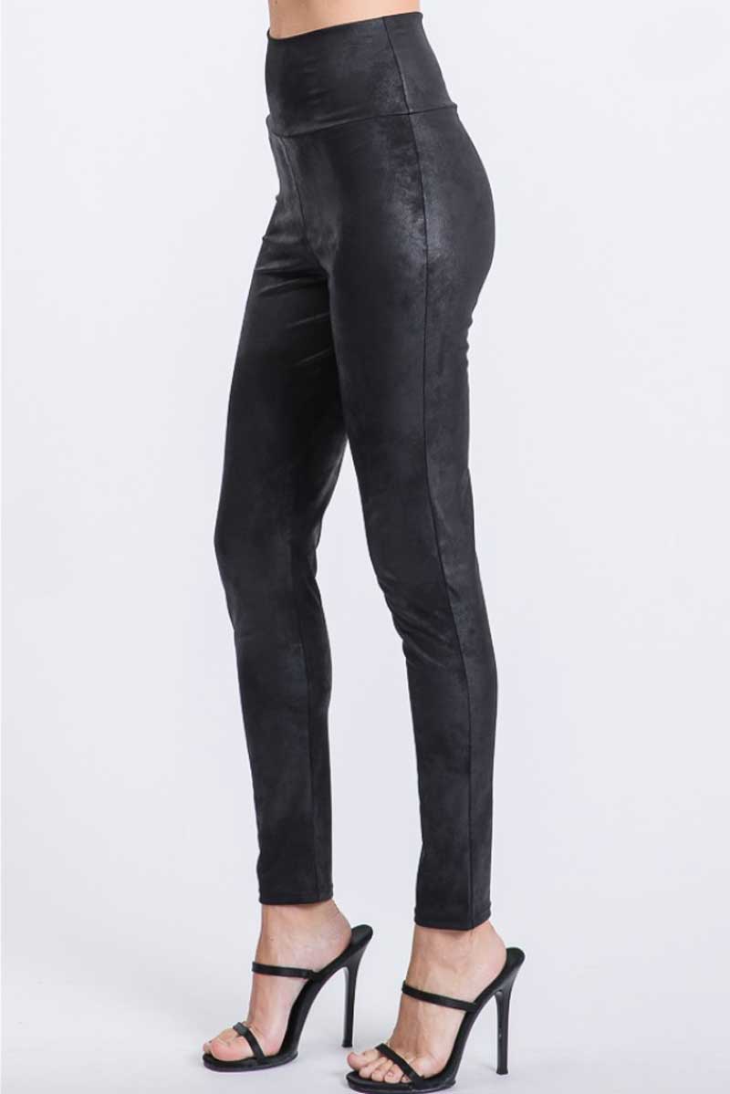 Faux Leather High Waisted Skinny Leggings black side | MILK MONEY milkmoney.co | cute clothes for women. womens online clothing. trendy online clothing stores. womens casual clothing online. trendy clothes online. trendy women's clothing online. ladies online clothing stores. trendy women's clothing stores. cute female clothes.