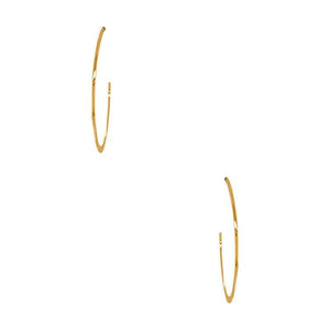 Flat and Skinny Hoop Earrings gold front MILK MONEY