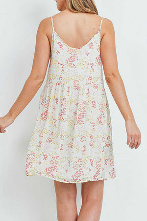 Floral Print Babydoll Dress white back | MILK MONEY milkmoney.co | cute dresses for women. pretty dresses for women. cute dresses online.