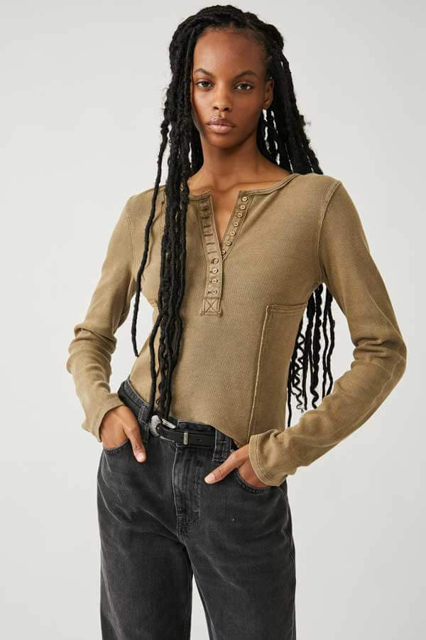 Women's Henley Shirts & Thermal Tops for Women at Free People  Boho  beauty, Henley shirt women, Free people clothing boutique