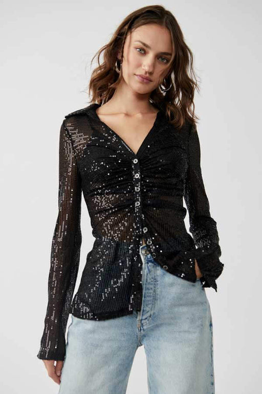 Free People Sequin Shirtee black front | MILK MONEY milkmoney.co | free people clothing. boho chic clothing. boho fashion. boho fashion. boho clothing online. bohemian fashion. boho clothing brands. bohemian clothing brands. free spirit clothing. freedom clothing. bohemian chic clothing. bohem clothing. free people women's clothing. cute boho clothing. womens boho clothing. 