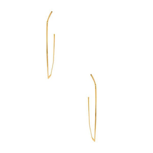 Geometric Teardrop Long Hoop Earrings gold front MILK MONEY 