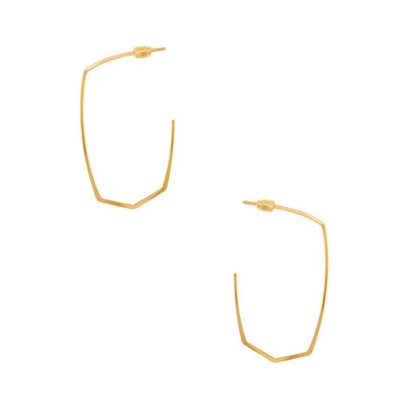 Geometric Teardrop Long Hoop Earrings gold MILK MONEY