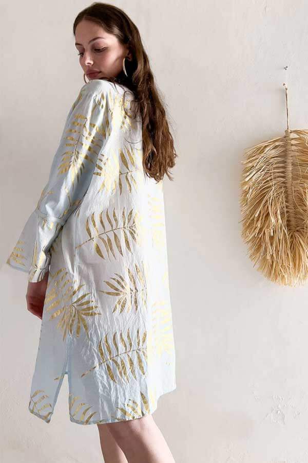 Gold Palm Tunic Dress