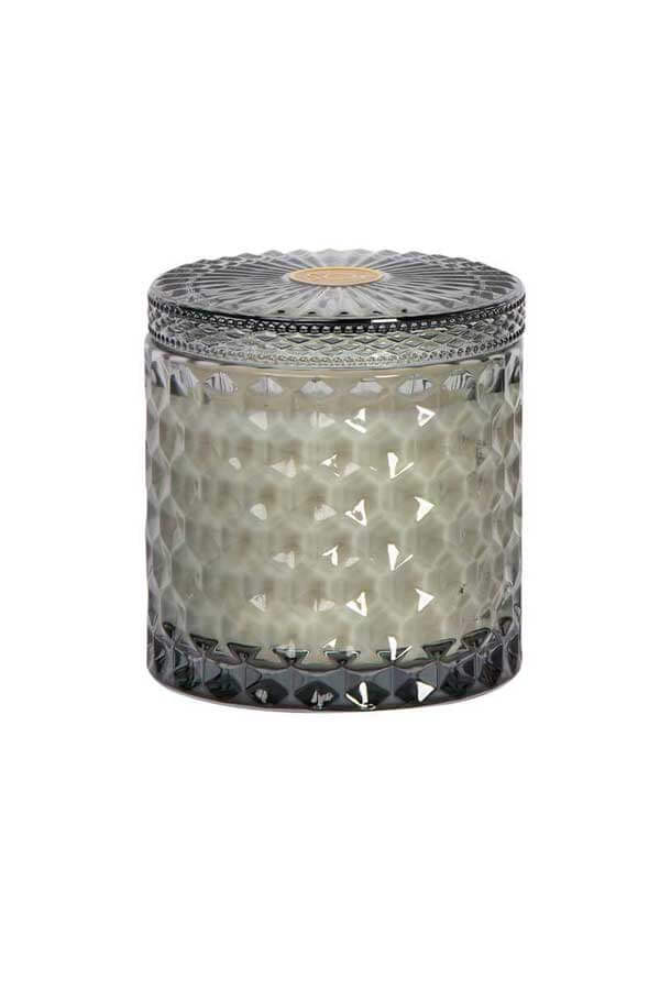 Heathered Suede Shimmer Double Wick Candle front | MILK MONEY milkmoney.co | soy wax candles. small candles. natural candles. organic candles. scented soy candles. concrete candle. hand poured candles. hand poured soy candles. cement candle. hand poured soy wax candles. scented hand poured candles. hand poured scented candles.
