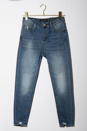 High-Rise Skinny Jeans blue front MILK MONEUY