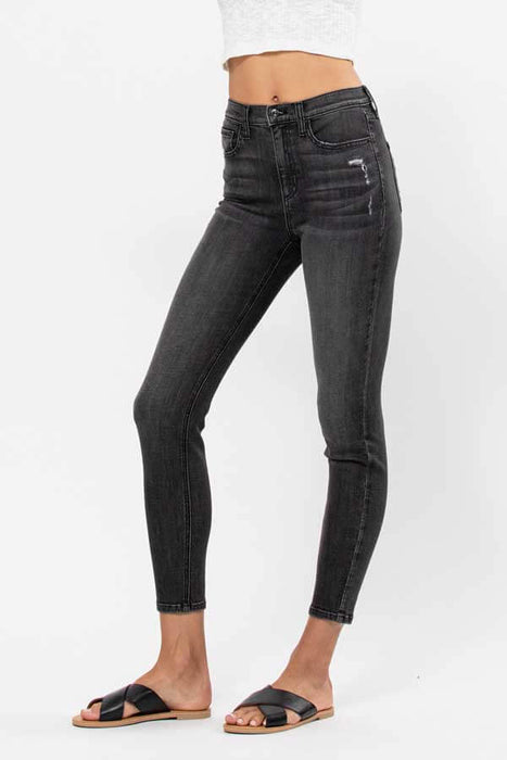 High Rise Skinny Washed Jeans