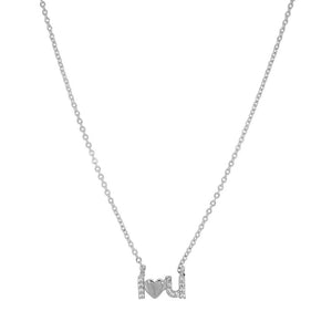 I Love You Charm Necklace Silver MILK MONEY