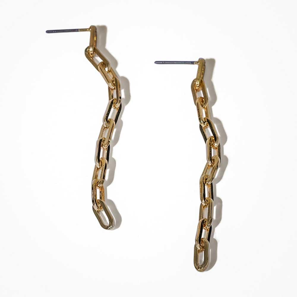 Isabelle Link Chain Earrings Gold - MILK MONEY
