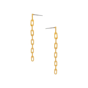 Isabelle Link Chain Earrings gold side MILK MONEY