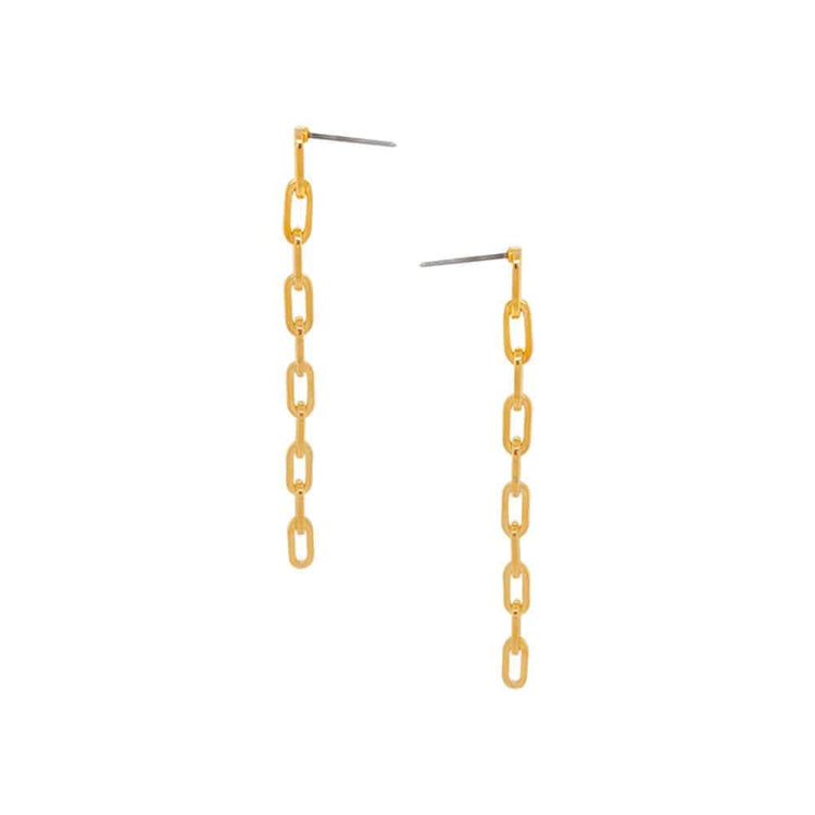 Isabelle Link Chain Earrings gold side MILK MONEY