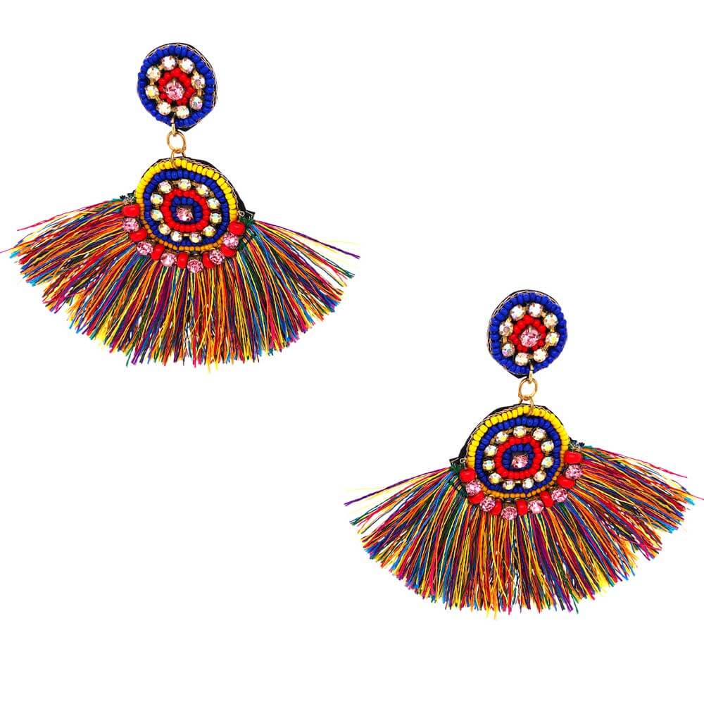 Isla Multi-Colored Fringe Earrings