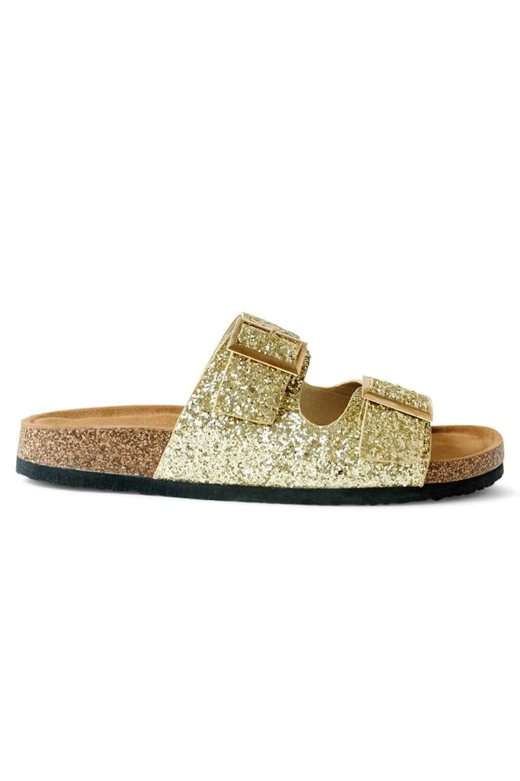 Janey Glitter Birk Sandals gold side MILK MONEY