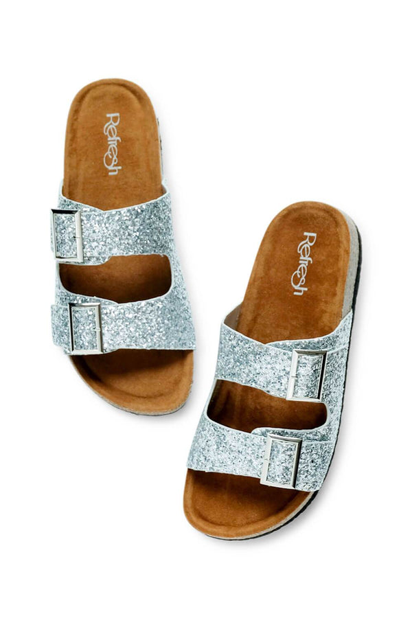 Janey Glitter Birk Sandals silver MILK MONEY