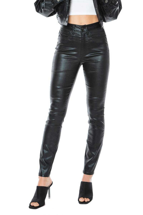 Juicy Couture Melrose Coated Skinny Jeans black front | MILK MONEY milkmoney.co | cute clothes for women. womens online clothing. trendy online clothing stores. womens casual clothing online. trendy clothes online. trendy women's clothing online. ladies online clothing stores. trendy women's clothing stores. cute female clothes.