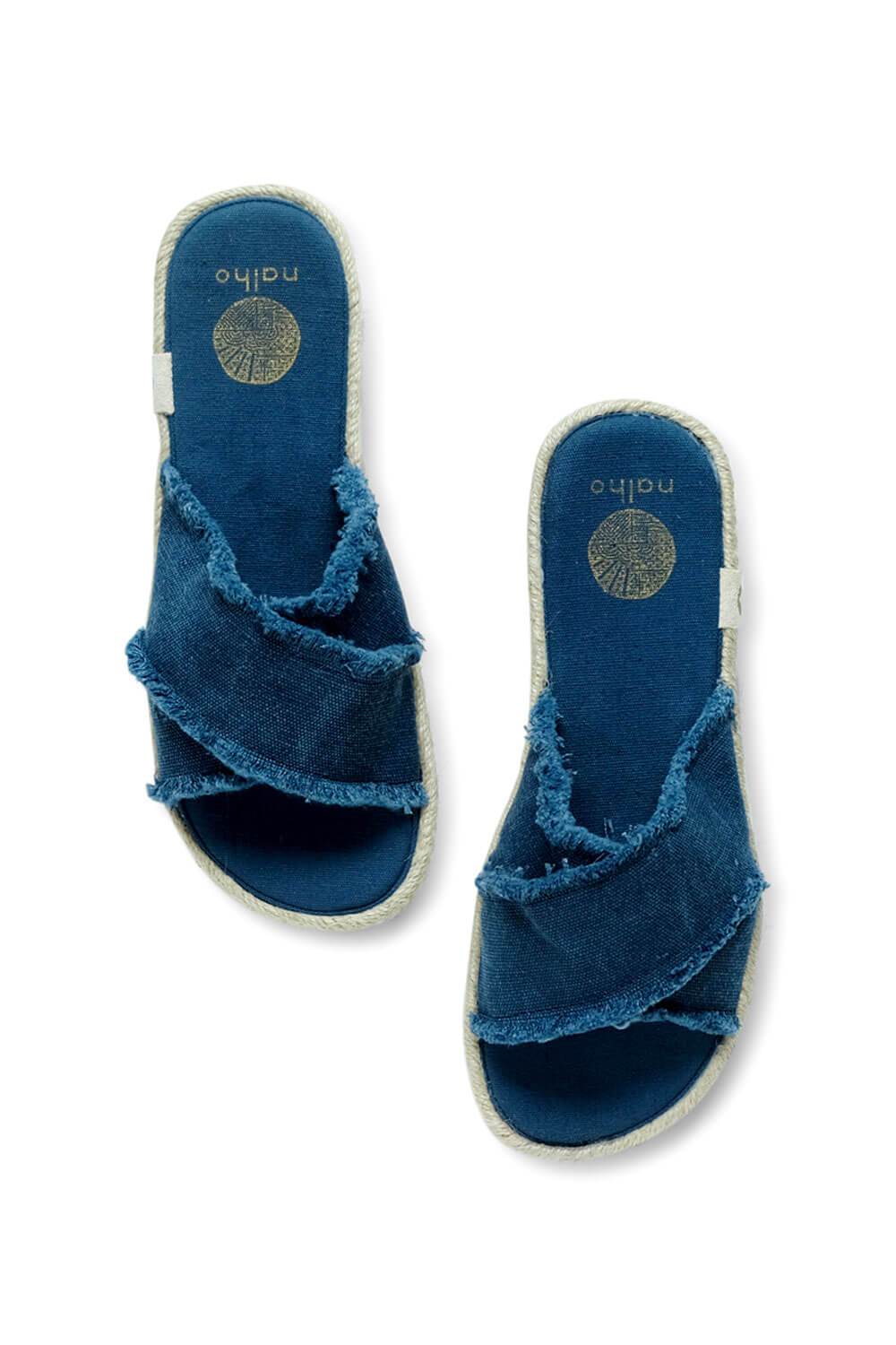 Kamala Flatform Sandals with Yoga Mat Soles blue MILK MONEY