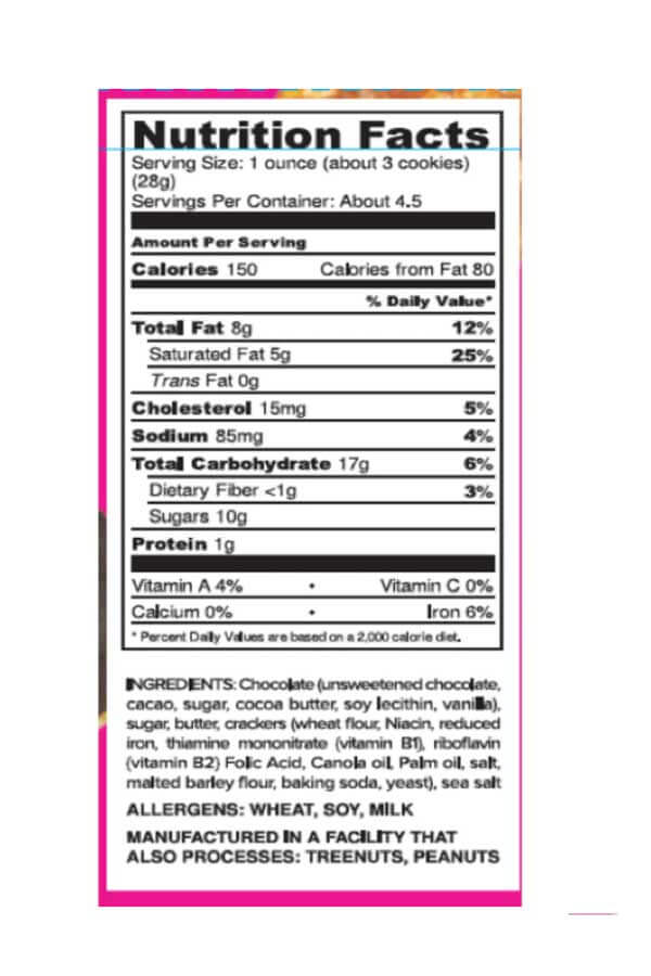 Legally Addictive The OG Cracker Cookies nutrition facts | MILK MONEY milkmoney.co |  gifts, food, cookies