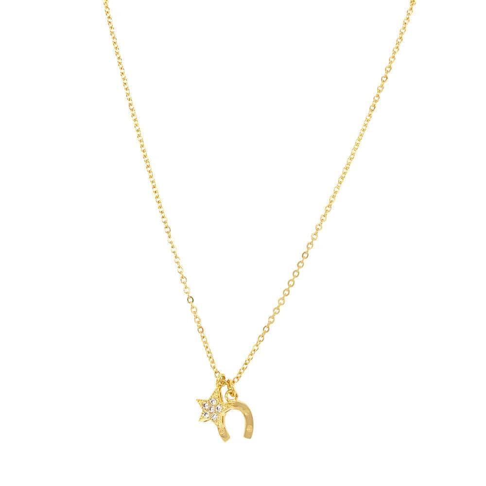 Lucky Gal Charm Layering Necklace Gold MILK MONEY