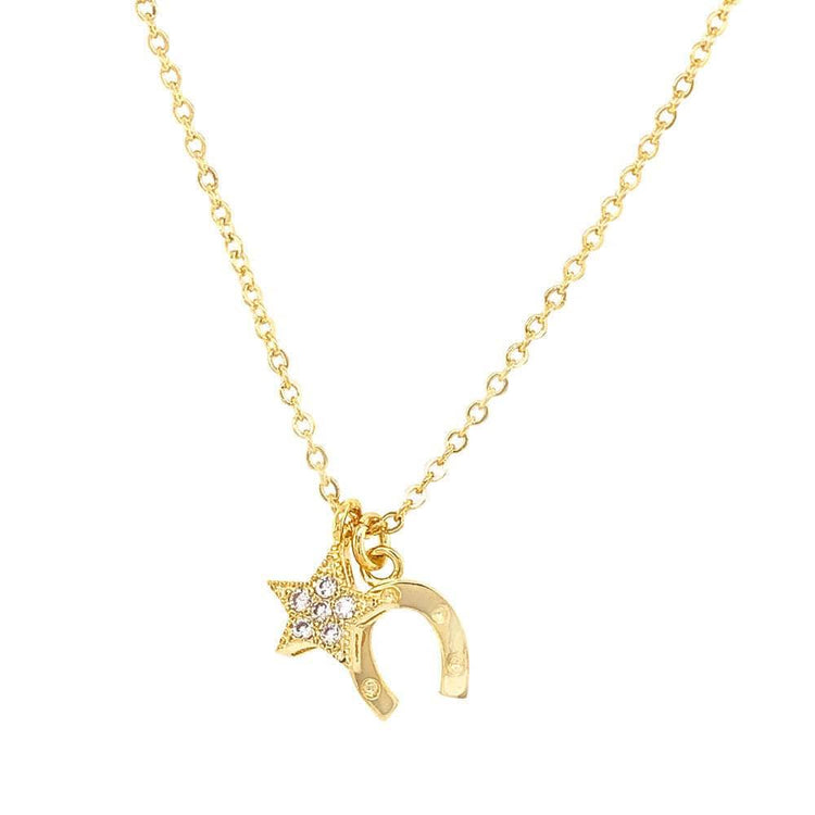 Lucky Gal Charm Layering Necklace gold detail MILK MONEY