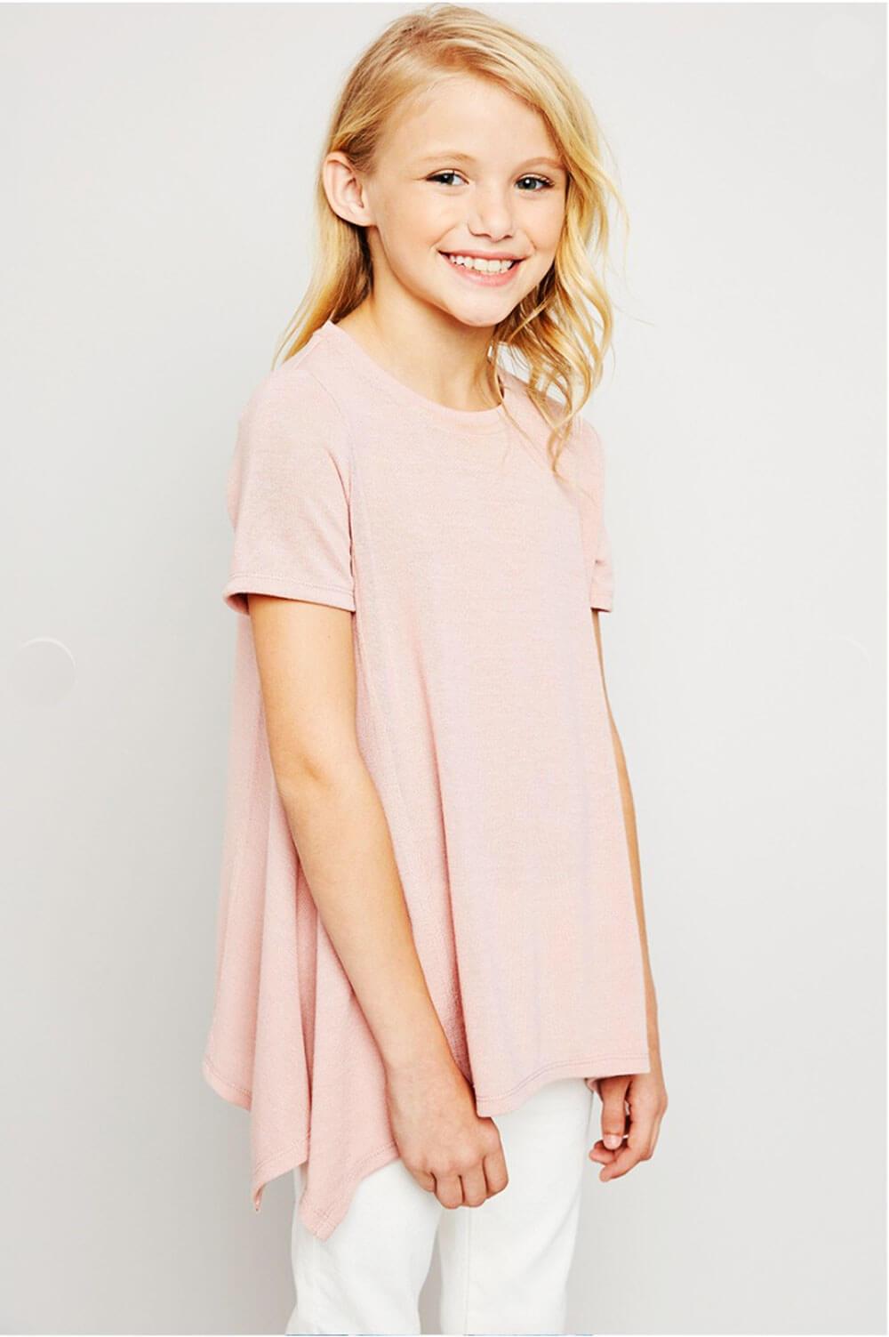 Lucy Long Tunic Top pink front MILK MONEY Kids