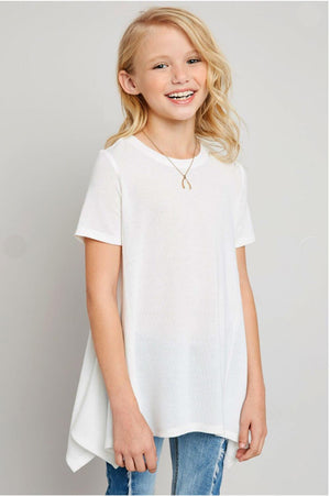 Lucy Long Tunic Top white front MILK MONEY Kids