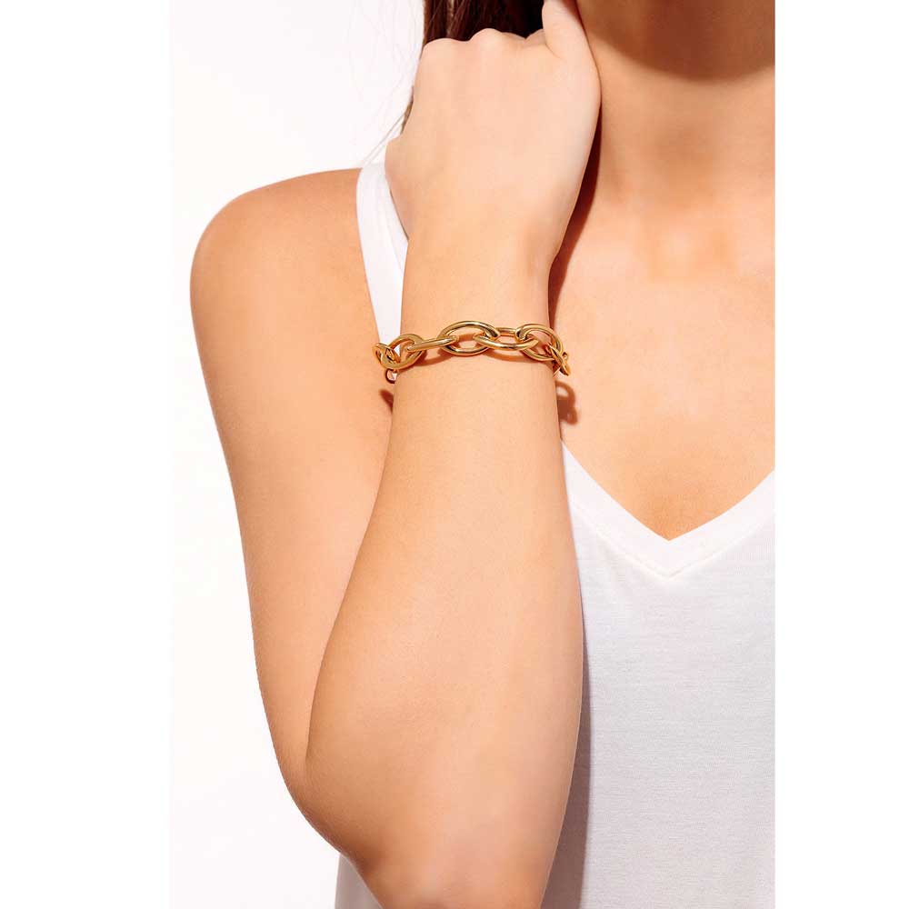 Luxe Link Chain Bracelet Gold Model - MILK MONEY