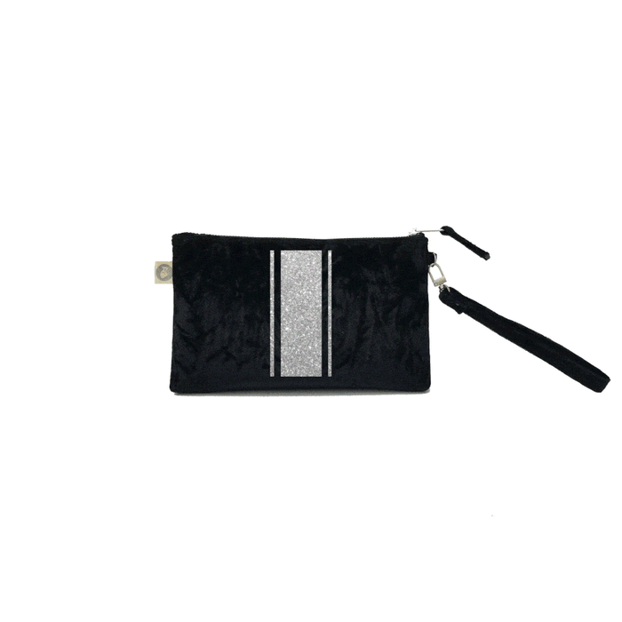 Mini Luxe Clutch Custom Bag Black Crushed Velvet - MILK MONEY