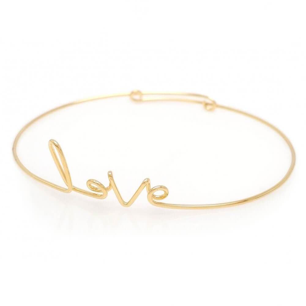 MILK MONEY Love Script Layering Bracelet Gold
