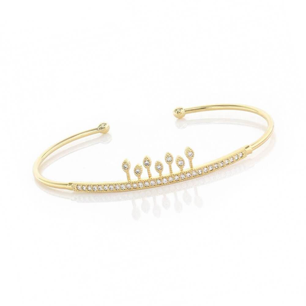 MILK MONEY Princess Pavé Cuff Bracelet Gold 