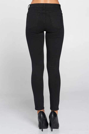 Mid Rise Skinny Jeans black back | MILK MONEY milkmoney.co | cute clothes for women. womens online clothing. trendy online clothing stores. womens casual clothing online. trendy clothes online. trendy women's clothing online. ladies online clothing stores. trendy women's clothing stores. cute female clothes.