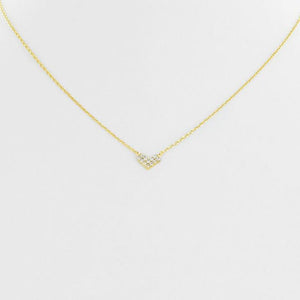 Mini Pave Heart Charm Necklace gold front MILK MONEY
