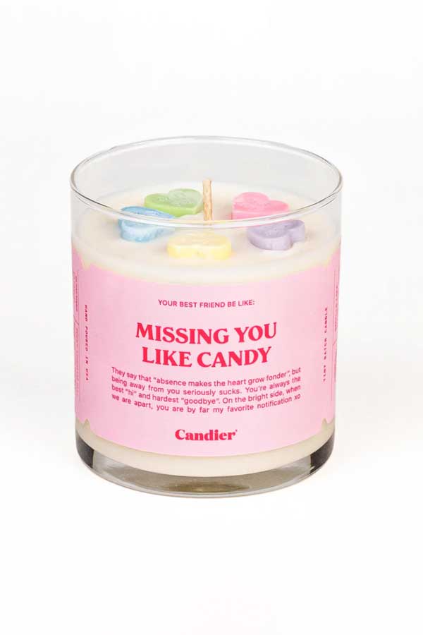 Missing You Like Candy Candle by Candier  | MILK MONEY milkmoney.co | soy wax candles, small candles. natural candles, organic candles, scented soy candles, concrete candle, hand poured candles, hand poured soy candles, cement candle, hand poured soy wax candles, scented hand poured candles, hand poured scented candles
