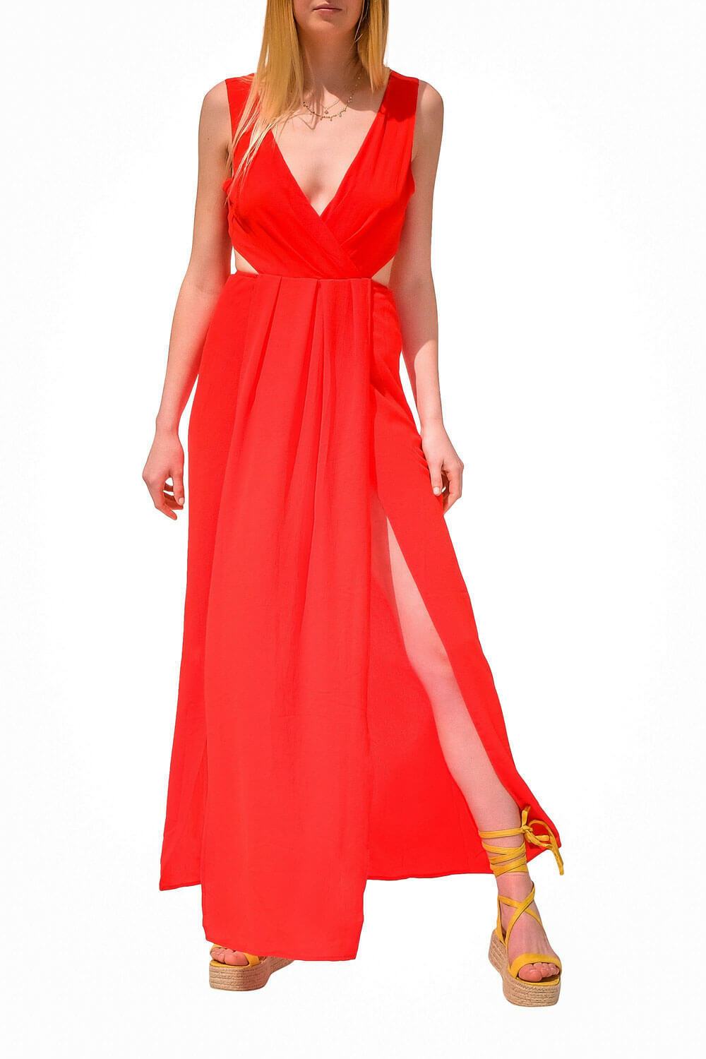Night Out Cut Out Dress Red - MILK MONEY