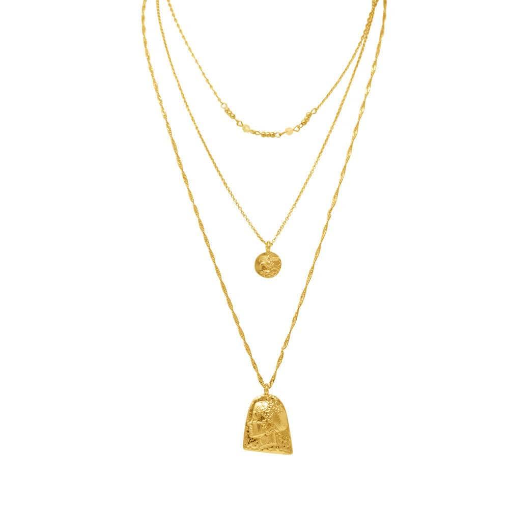 Orla 3 Piece Necklace Set Gold _ MILK MONEY