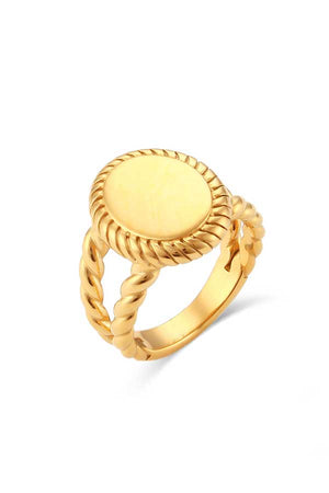 Oval Signet Ring Gold front | MILK MONEY milkmoney.co | cute rings, simple rings, casual rings, simple rings for women, trendy rings, cute rings for women, cute cheap rings, casual rings for women
