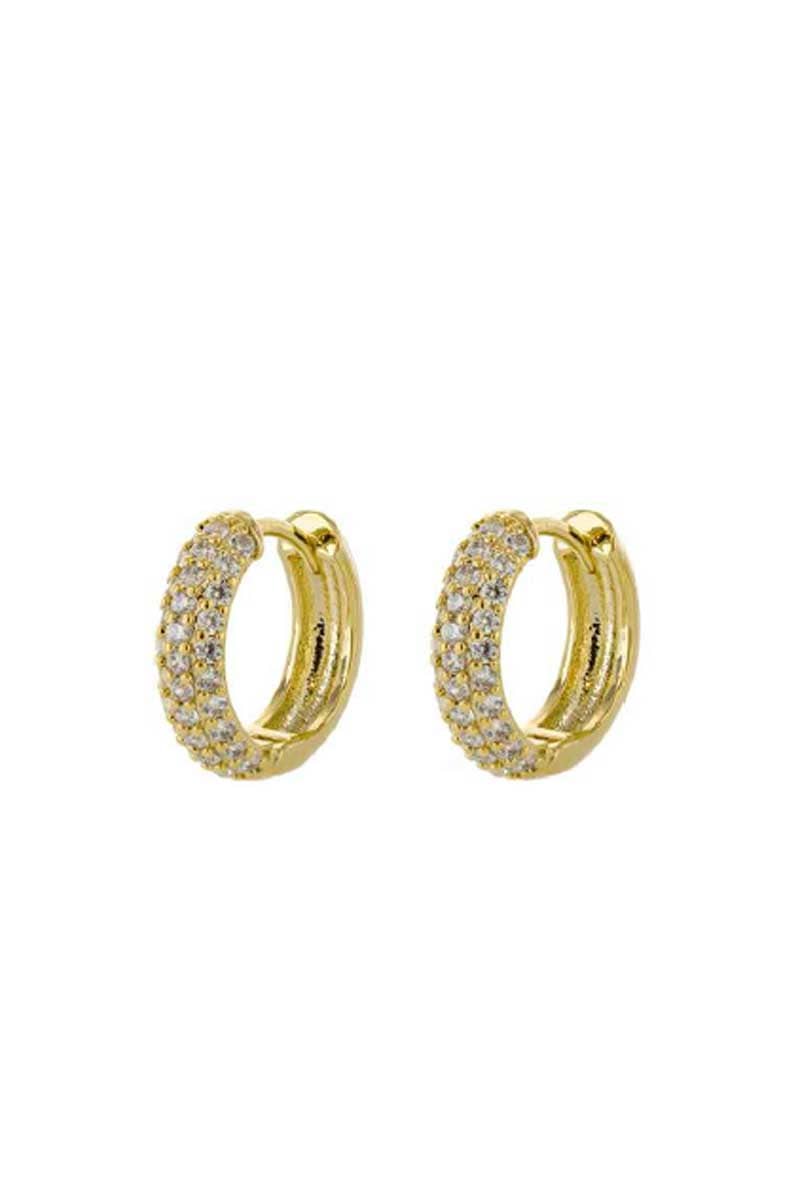 Pavé Huggie Hoop Earrings | Women's Jewelry | MILK MONEY