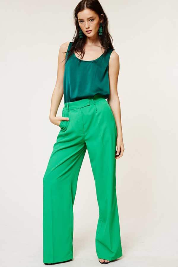Pleated Wide Leg Pants green front | MILK MONEY milkmoney.co | cute clothes for women. womens online clothing. trendy online clothing stores. womens casual clothing online. trendy clothes online. trendy women's clothing online. ladies online clothing stores. trendy women's clothing stores. cute female clothes.