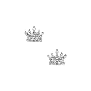 Queens Crown Pave Stud Earrings silver MILK MONEY
