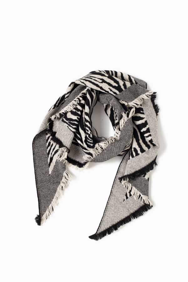 Reversible Zebra Triangle Scarf
