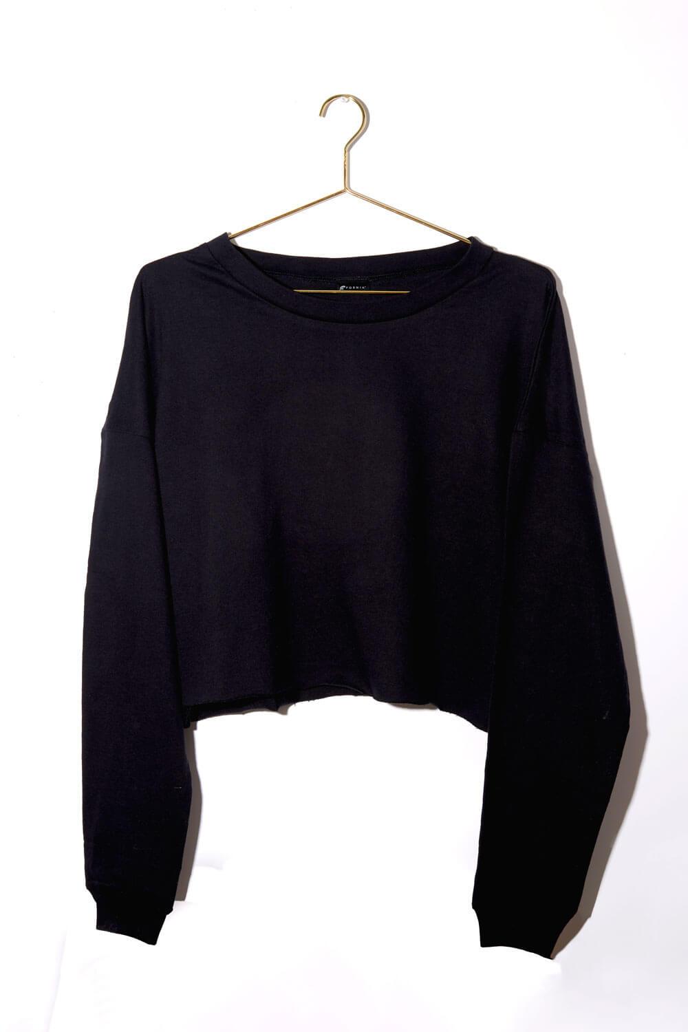 Soho Cropped Sweatshirt black front MILK MONEY