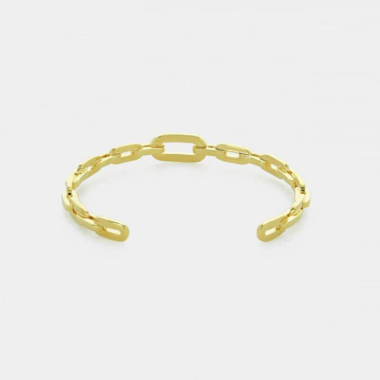 Solid Chain ID Cuff Bracelet gold back MILK ONEY