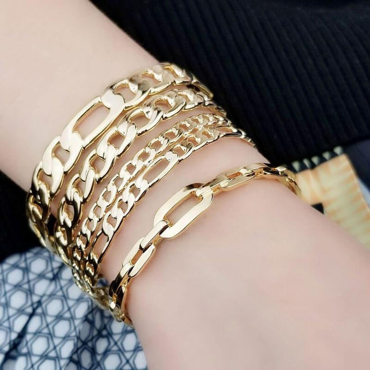 Solid Chain ID Cuff Bracelet gold group model MILK MONEY