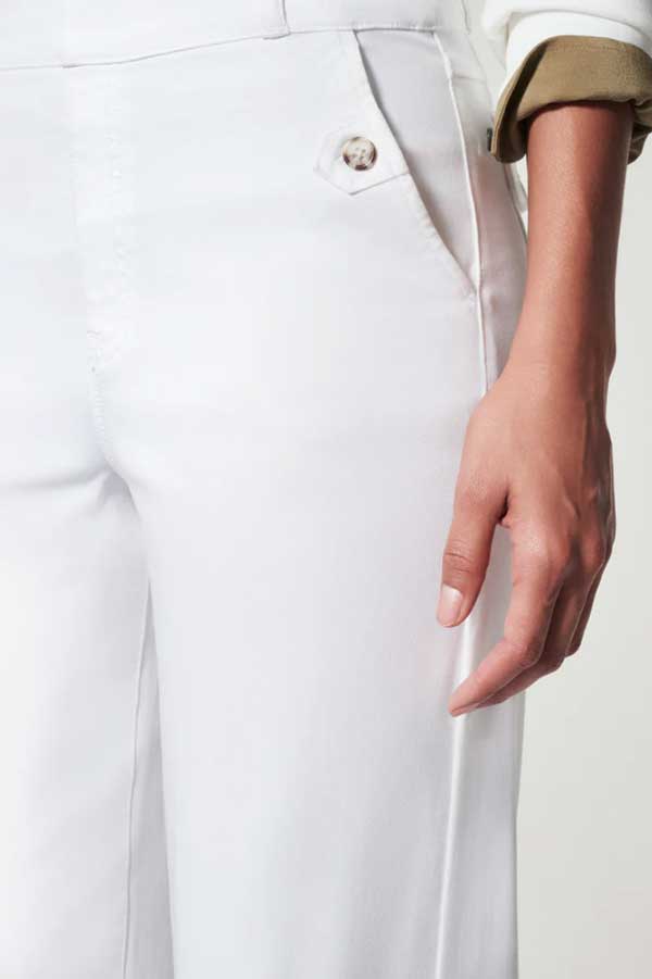 Spanx Stretch Twill Cropped Wide Leg Pant white front | MILK MONEY milkmoney.co | cute clothes for women. womens online clothing. trendy online clothing stores. womens casual clothing online. trendy clothes online. trendy women's clothing online. ladies online clothing stores. trendy women's clothing stores. cute female clothes.