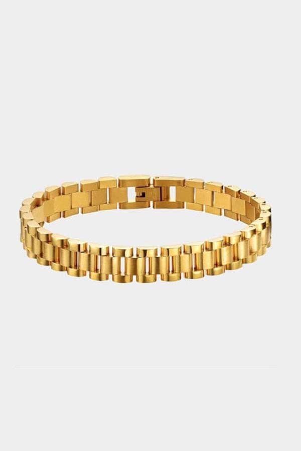 Stainless Steel Watch Band Bracelets gold front | MILK MONEY milkmoney.co | cute bracelets. cool bracelets. beach bracelets. bracelet packs. cute cheap bracelets. cute simple bracelets. cute bracelets with beads. cute women's bracelets.