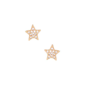 Star Pave Stud Earrings gold front MILK MONEY